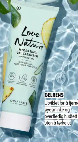 Oriflame Love Nature Hydrating Gel Cleanser with Organic Aloe Vera & Pineapple tilbud