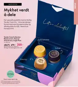 Oriflame Tender Care Collection Blackcurrant, Natural Anniversary, Sugar Plum tilbud