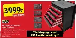 Jula Verktøyvogn 259 deler 76x101x46 cm tilbud