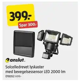 Jula Solcelledrevet lyskaster med bevegelsessensor LED 2000 lm tilbud