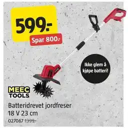 Jula Batteridrevet jordfreser 18 V 23 cm tilbud