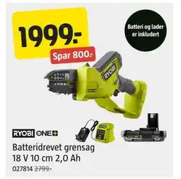 Jula Batteridrevet grensag 18 V 10 cm 2,0 Ah tilbud