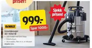 Grovstøvsuger 30 l 1050 W