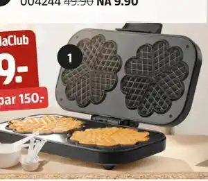 Dobbelt vaffeljern 1300-1500 W, Medlemspris