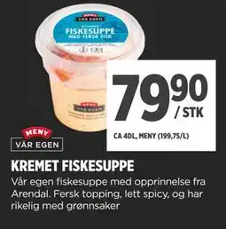 Meny KREMET FISKESUPPE tilbud