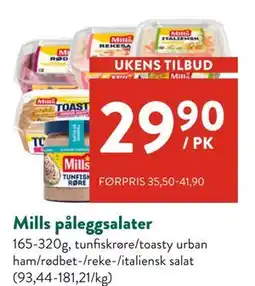Jacobs Mills påleggsalater tilbud