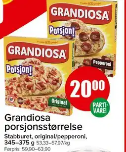Spar Grandiosa porsjonsstørrelse tilbud
