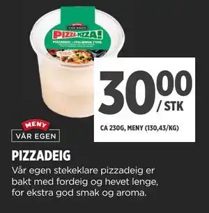 Meny PIZZADEIG tilbud