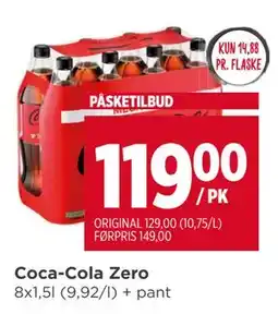 Meny Coca-Cola Zero tilbud