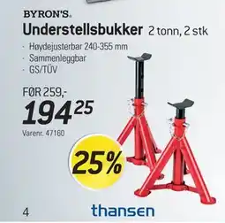 Thansen Understellsbukker tilbud