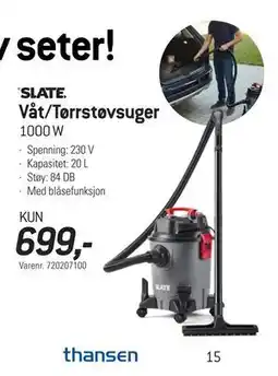 Thansen Våt/Tørrstøvsuger tilbud
