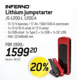 Thansen Lithium jumpstarter tilbud