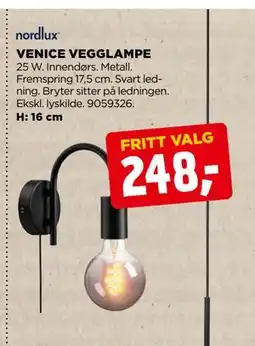 jem & fix VENICE VEGGLAMPE tilbud