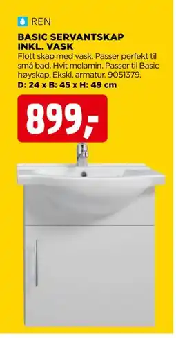 jem & fix BASIC SERVANTSKAP INKL. VASK tilbud