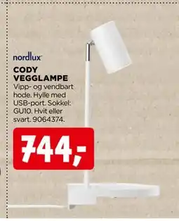 jem & fix CODY VEGGLAMPE tilbud