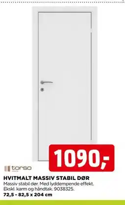 jem & fix HVITMALT MASSIV STABIL DØR tilbud