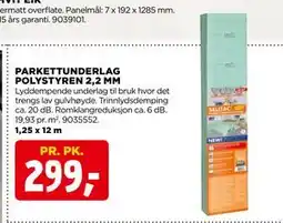 jem & fix PARKETTUNDERLAG POLYSTYREN 2,2 MM tilbud