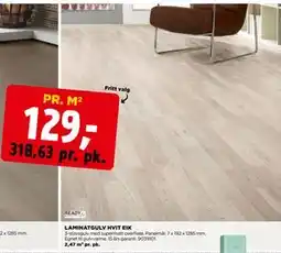 jem & fix LAMINATGULV HVIT EIK tilbud