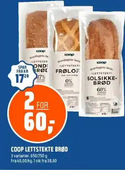 Coop Obs Coop lettstekte brød tilbud