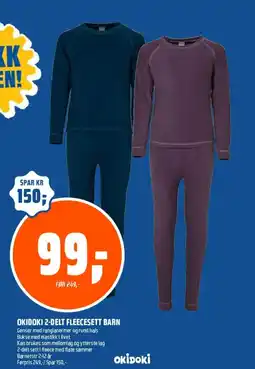 Coop Obs Okidoki 2-delt fleecesett barn tilbud