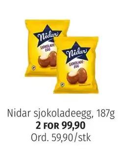 Nille Nidar sjokoladeegg, 187g tilbud