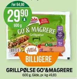 Kiwi GRILLPØLSE GO’&MAGRERE tilbud