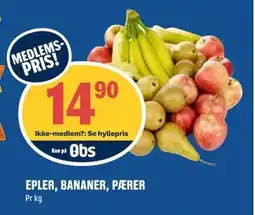 Coop Obs EPLER, BANANER, PÆRER, Medlemspris tilbud