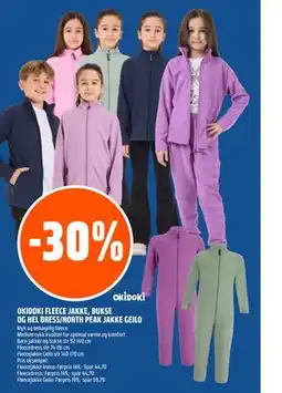 Coop Obs OKIDOKI FLEECE JAKKE, BUKSE OG HEL DRESS/NORTH PEAK JAKKE GEILO tilbud