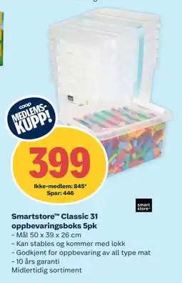 Coop Obs Smartstore Classic 31 oppbevaringsboks 5pk tilbud