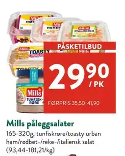 Jacobs Mills påleggsalater tilbud