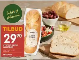 Coop Mega NYSTEKT GRESK LANDBRØD SPAR 40% tilbud