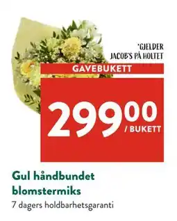 Jacobs Gul håndbundet blomstermiks tilbud