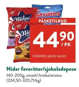 Jacobs Nidar favoritter/sjokoladepose tilbud
