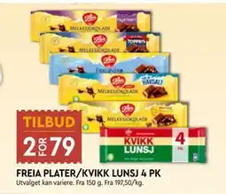 Coop Mega FREIA PLATER/KVIKK LUNSJ 4 PK tilbud