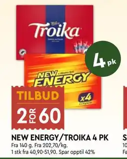 Coop Mega NEW ENERGY/TROIKA 4 PK tilbud