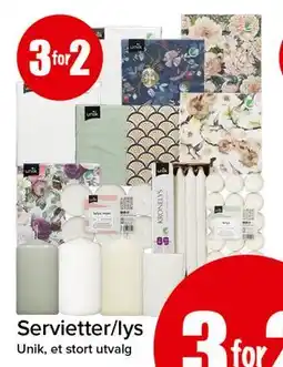 Spar Servietter/lys tilbud