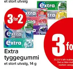 Spar Extra tyggegummi tilbud