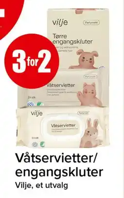 Spar Våtservietter/engangskluter tilbud