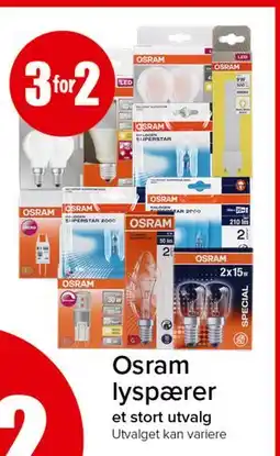 Spar Osram lyspærer tilbud