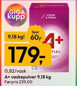Gigaboks A+ vaskepulver 9,18 kg tilbud