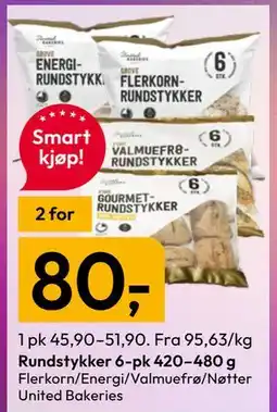 Gigaboks Rundstykker 6-pk 420–480 g tilbud