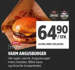 Meny VARM ANGUSBURGER tilbud