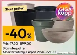 Gigaboks Blomsterpotter tilbud