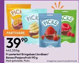 Gigaboks Frysetørket Bringebær/Jordbær/ Banan/Pasjonsfrukt 90 g tilbud