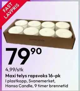 Gigaboks Maxi telys rapsvoks 16-pk tilbud