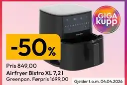 Gigaboks Airfryer Bistro XL 7,2 l tilbud