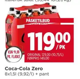 Meny Coca-Cola Zero tilbud