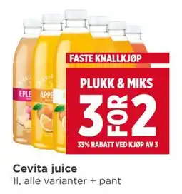 Meny Cevita juice tilbud