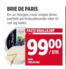 Meny BRIE DE PARIS tilbud