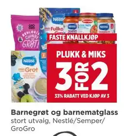 Meny Barnegrøt og barnematglass tilbud